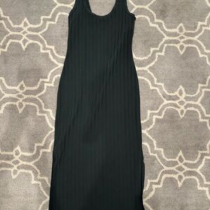 Aerie Black Ribbed Maxi Dress